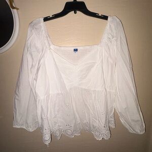 Old Navy White Eyelet Blouse